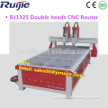 Double Spindle Woodworking CNC Router / Two Heads Wood Door Making Machine